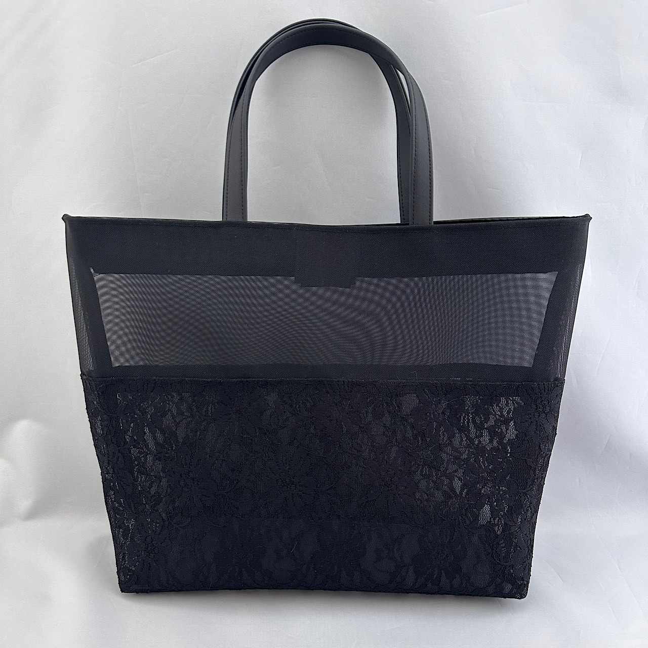 ブラックメッシュトート （ブラックメッシュ x ブラックレースメッシュ）