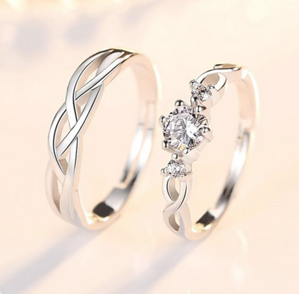 ペアリング　結婚指輪　クリスマス　誕生日　記念日　プレゼント　シンプル シルバー シンプル　シルバー925  ビジュー 11枚目の画像