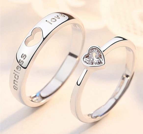 ペアリング　結婚指輪　クリスマス　誕生日　記念日　プレゼント　シンプル シルバー シンプル　シルバー925  ビジュー 18枚目の画像