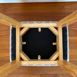 スツール　北欧風　木製　来客用チェア　『ロープグリーン×ピンク』 5枚目の画像