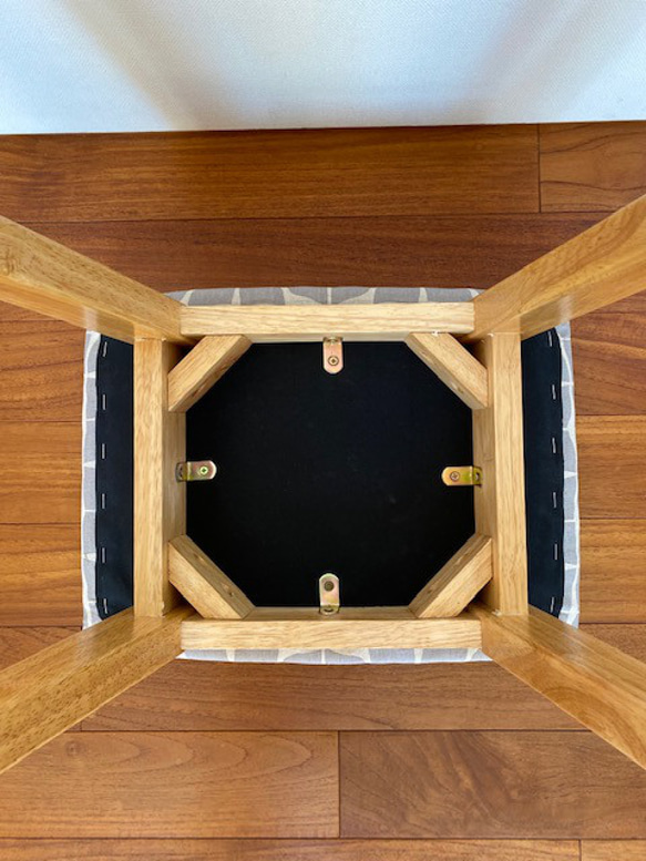 スツール　北欧風　木製　来客用チェア　『ロープグリーン×ピンク』 5枚目の画像