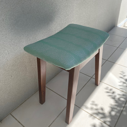 スツール　北欧風　木製　来客用チェア　『ロープグリーン×ピンク』 3枚目の画像