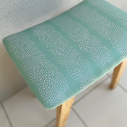 スツール　北欧風　木製　来客用チェア　『ロープグリーン×ピンク』 2枚目の画像