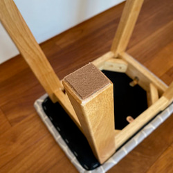 スツール　北欧風　木製　来客用チェア　『ロープグリーン×ピンク』 6枚目の画像