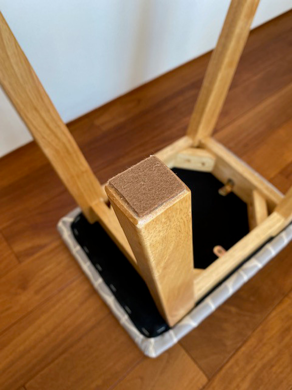 スツール　北欧風　木製　来客用チェア　『ロープグリーン×ピンク』 6枚目の画像