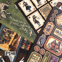 送料無料【P186コラージュ素材】海外紙モノ アリス ハロウィン