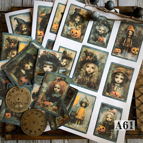 コラージュ素材 コラージュペーパー ジャンクジャーナル素材 ハロウィン be7aeae2a567e4f76b924840348a8d