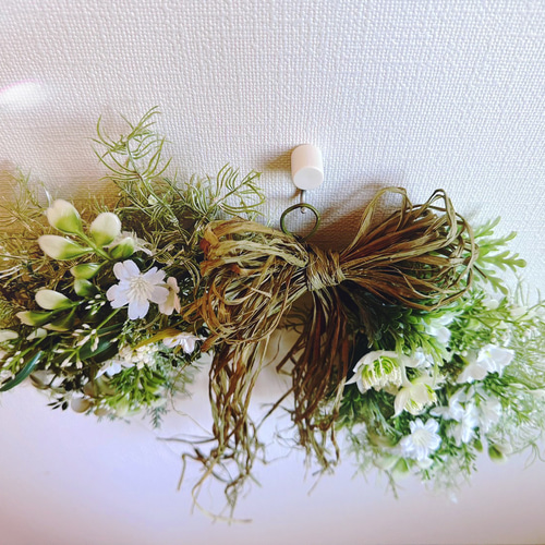 ナチュラルグリーンカラーの壁掛け、アーティフィシャルフラワー