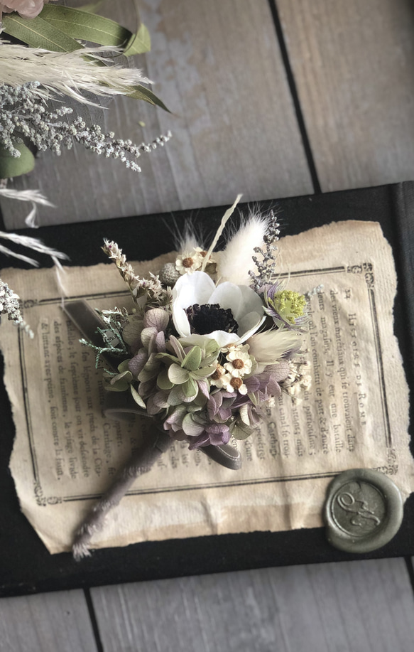 ダリアとコチョウランのブーケ　個性的　南国　リゾート ブーケに合わせてご用意します