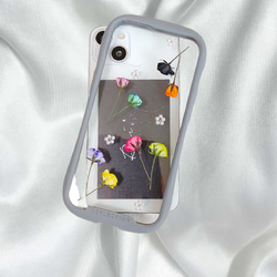iPhoneケース　スマホケース　カラフル ミニ薔薇の携帯カバー 3枚目の画像