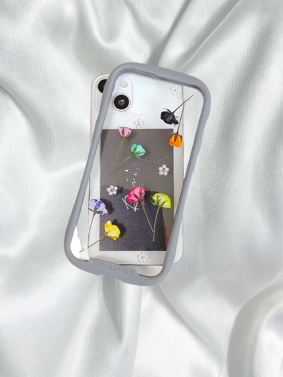 iPhoneケース　スマホケース　カラフル ミニ薔薇の携帯カバー 3枚目の画像