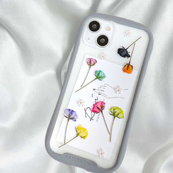 iPhoneケース　スマホケース　カラフル ミニ薔薇の携帯カバー 4枚目の画像