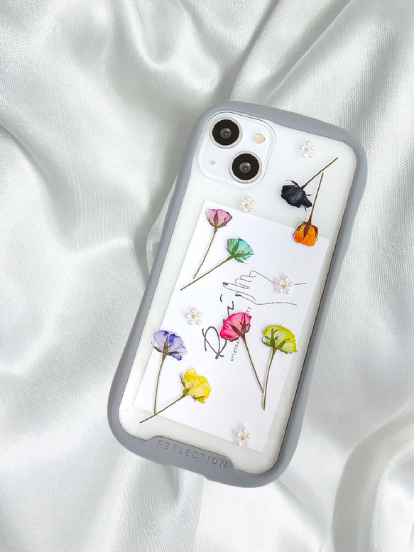 iPhoneケース　スマホケース　カラフル ミニ薔薇の携帯カバー 4枚目の画像