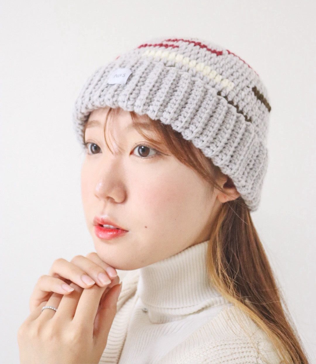 ANNA SUI ビーニー　ニット帽　ビーズ装飾 グレー　タグ付き 楽天市場】アナスイ ニット帽の通販