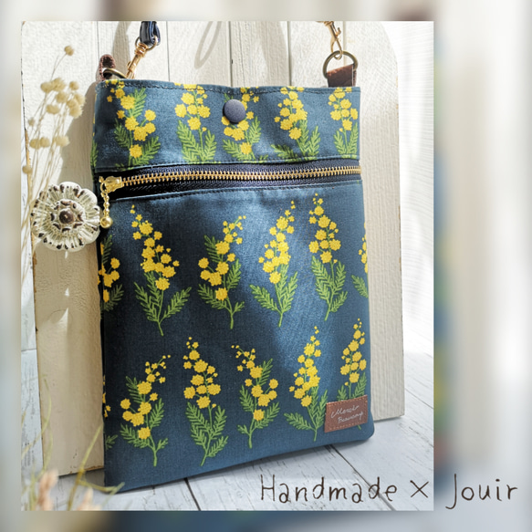 スマホポシェット（ミモザの模様） スマホポシェット（ミモザの模様）