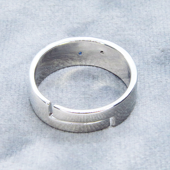 【再々販】シルバーカラー リアルな猫フェイスのリング 指輪 ブルージルコン フリーサイズ メンズ レディース 7枚目の画像