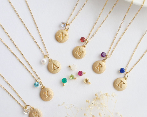 誕生石 イニシャル ミニマル シルバー ネックレス 誕生石 イニシャル ミニマル シルバー ネックレス