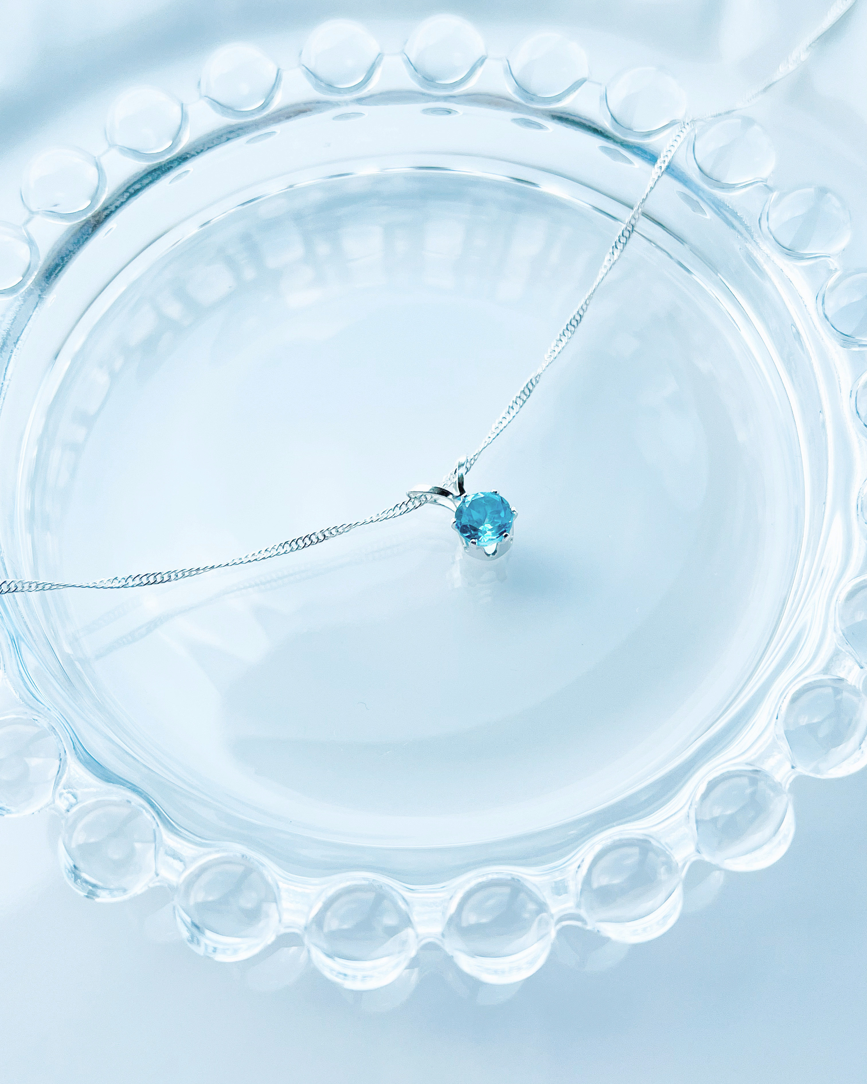 スイスブルートパーズ☆*:.｡. oネックレス【天然石Sサイズ】