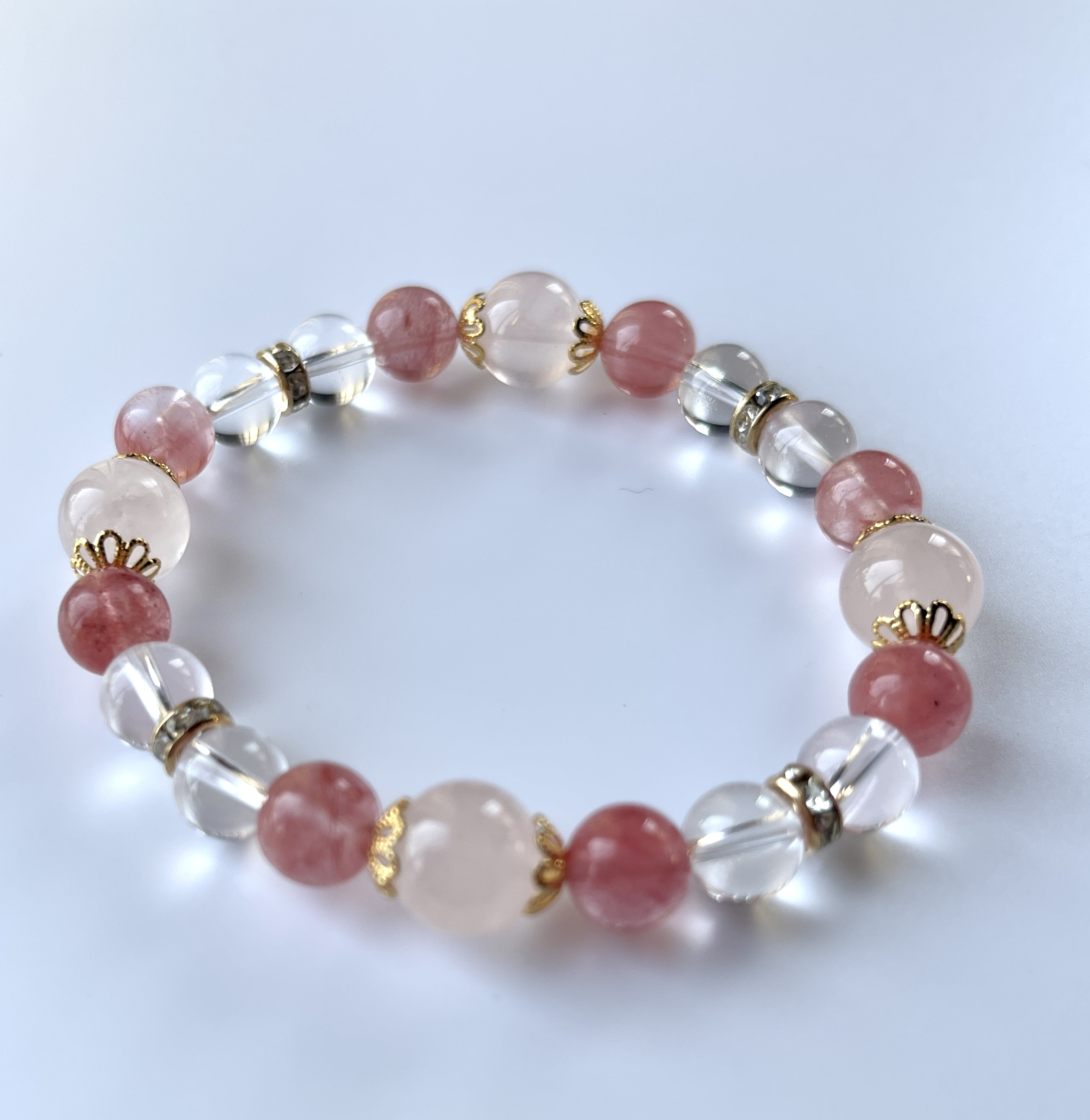 恋愛 ピンク 天然石 ブレスレット ローズクォーツ