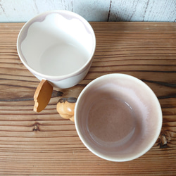 ペアマグカップ (白色:スマイルクッキー、桃色:チョコ掛けドーナツ) 5枚目の画像