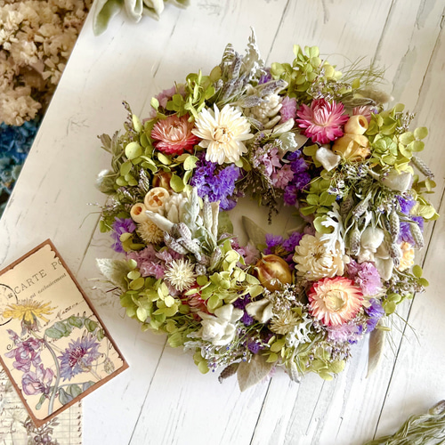 アナベル紫陽花リース