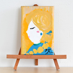 インテリアアート 小さなキャンバス画 「金髪の女性」 絵画 gama 通販