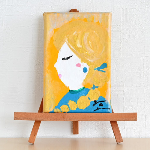 インテリアアート 小さなキャンバス画 「金髪の女性」 絵画 gama 通販