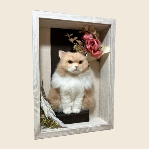 展示用作品】羊毛フェルト猫 nyanbox（全身タイプ） 羊毛