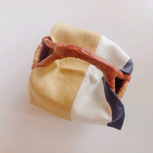 期間限定価格20％OFF】リネン マルチクロス パッチワーク ブラウン