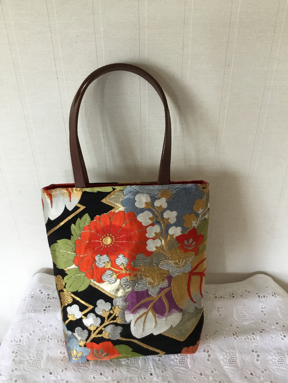 ハンドメイド・リメイク帯・トートバック・お出掛け・お洒落