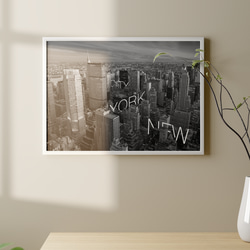 アメリカ NY City ビルディング モノトーン / インテリアポスター 海外アート / 1080 5枚目の画像
