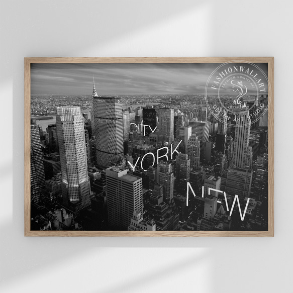 アメリカ NY City ビルディング モノトーン / インテリアポスター 海外アート / 1080 1枚目の画像