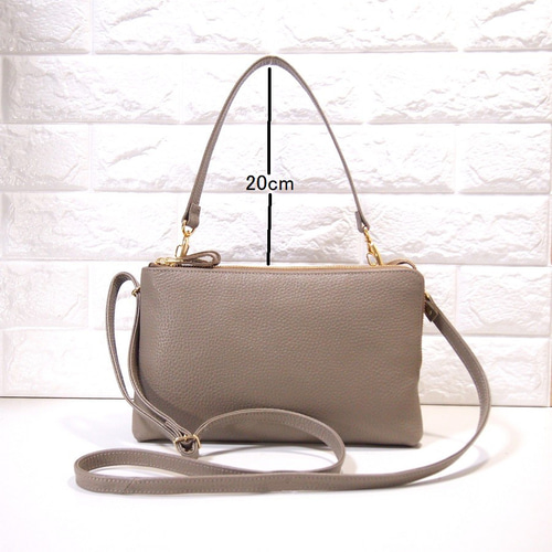 ☆ハンドメイド☆日本製☆本革☆お財布ポシェット☆L字ファスナー・大  