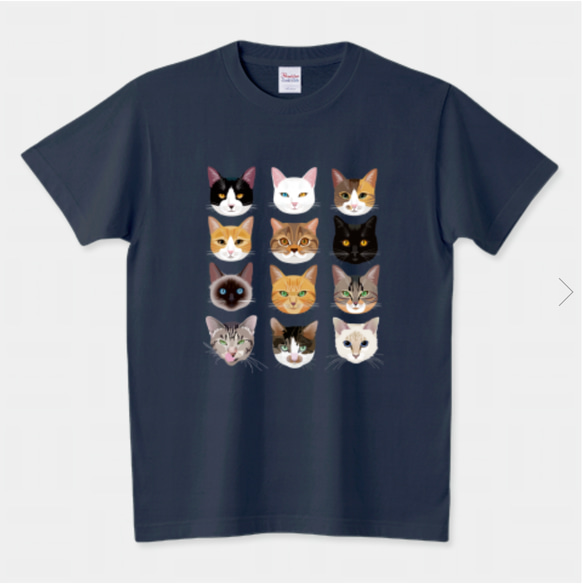 ねこねこ猫 Tシャツ【男女兼用タイプ＋レディースタイプ】 2枚目の画像