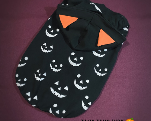 送料無料♡柄生地が選べる！ハロウィン猫耳フード付きタンク XS〜 犬服