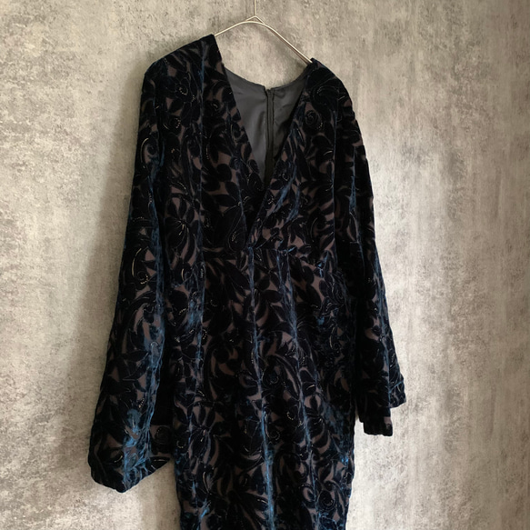 Sale オパールベルベットのワンピース　Velvet dress 6枚目の画像