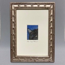 銅版画「Ciao！」blue    額付 2枚目の画像
