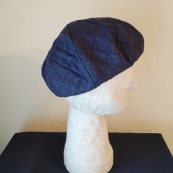 quilting beret re wool navy 6枚目の画像