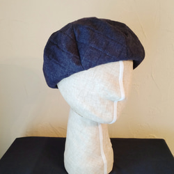 quilting beret re wool navy 7枚目の画像