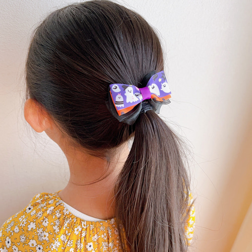 ドット重ねリボン ベビーヘアクリップ ヘアピン ヘアゴム ドット
