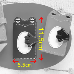 半目カエルの三つ折りレザーキーケース＊カードポケット付き 11枚目の画像