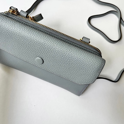 本革 超軽量 お財布ショルダー スマホショルダー L字型財布 お