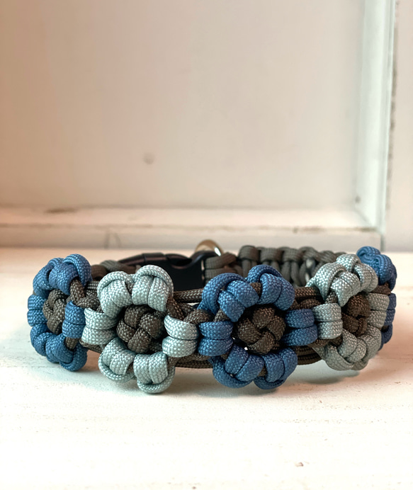 首輪】 花 パラコード 犬 チョーカー 選べるカラー 小型犬 中型犬 大型