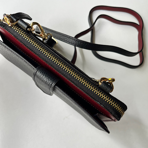 本革 超軽量260グラム お財布ショルダー スマホショルダー