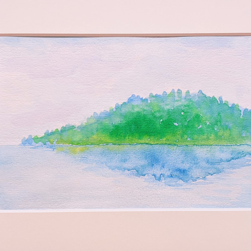 鏡映の湖 水彩画原画 (SM) 絵画 yko 通販 16428964｜Creema