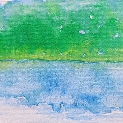 鏡映の湖 水彩画原画 (SM) 絵画 yko 通販 16428964｜Creema