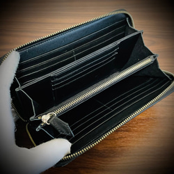 パイソン 長財布 財布 カード15枚 大容量 蛇 革財布 メンズ レディス ラウンドファスナー ブラック 黒 6枚目の画像