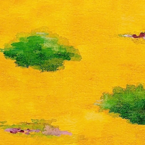 黄色の空と緑の雲 水彩画原画 (SM) 絵画 yko 通販 16429022｜Creema