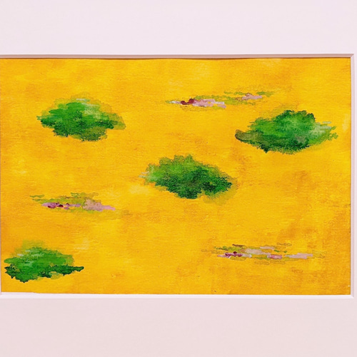 水彩画 原画 れんがと緑 黄色の空と緑の雲 水彩画原画 (SM) 絵画 yko 通販 16429022｜Creema