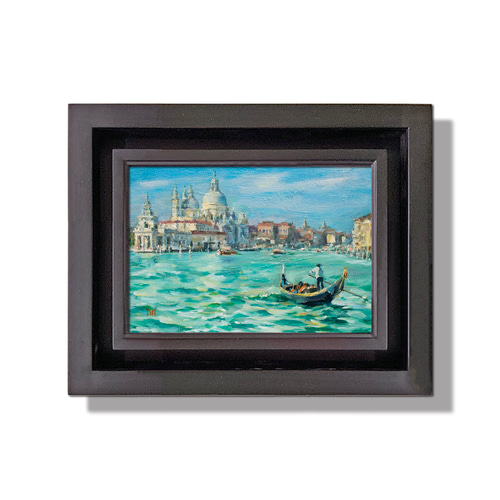 ベネチアの魔法】油絵原画 一点物 額縁付 豪華プレゼント付き